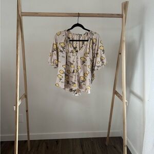 Anthropologie Floral Print Top